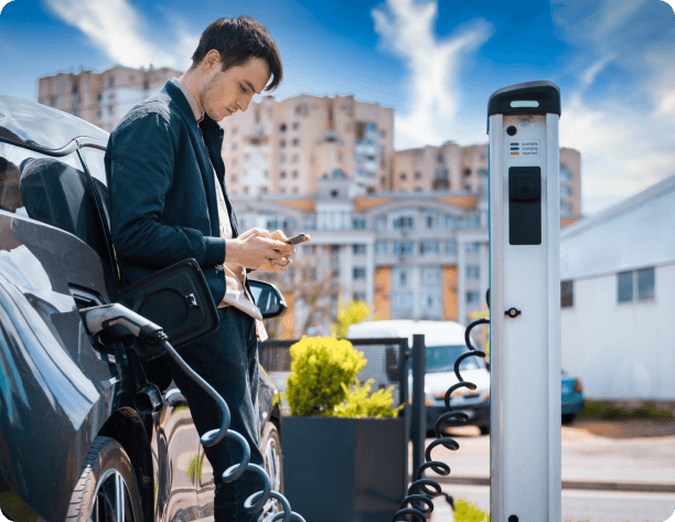 Imagen ilustrativa de un punto de recarga de vehículos.