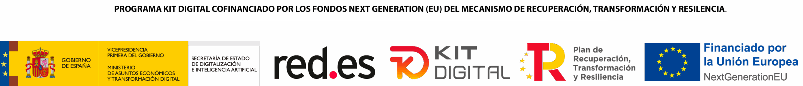 Programa Kit Digital cofinanciado por los fondos Next Generation (EU) del mecanismo de recuperación, transformación y resilencia.
