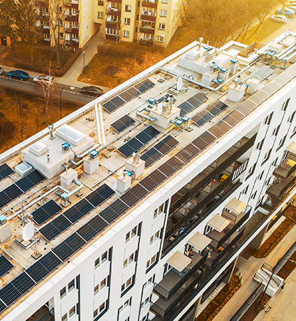 Imagen ilustrativa de una instalación fotovoltaica.